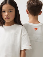 Reiss White Nakata 9-13 yrs McLaren F1 Team Oversize Logo T-Shirt Unisex Fit - Image 3 of 8
