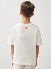 Reiss White Nakata 9-13 yrs McLaren F1 Team Oversize Logo T-Shirt Unisex Fit - Image 5 of 8