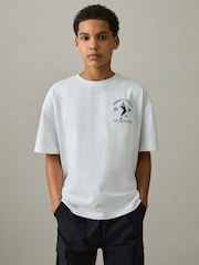 Reiss Off White Zito 9-13 yrs Cotton Varsity-League T-Shirt - Image 3 of 4