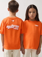 Reiss Papaya Nakata 3-9 yrs McLaren F1 Team Oversize Logo T-Shirt Unisex Fit - Image 1 of 8