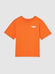 Reiss Papaya Nakata 3-9 yrs McLaren F1 Team Oversize Logo T-Shirt Unisex Fit - Image 2 of 8