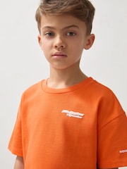 Reiss Papaya Nakata 3-9 yrs McLaren F1 Team Oversize Logo T-Shirt Unisex Fit - Image 3 of 8
