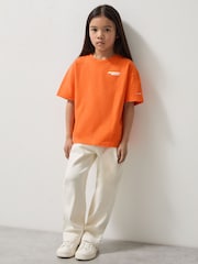 Reiss Papaya Nakata 3-9 yrs McLaren F1 Team Oversize Logo T-Shirt Unisex Fit - Image 4 of 8