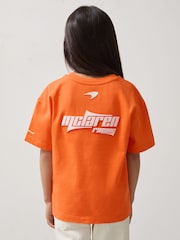 Reiss Papaya Nakata 3-9 yrs McLaren F1 Team Oversize Logo T-Shirt Unisex Fit - Image 5 of 8