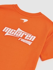 Reiss Papaya Nakata 3-9 yrs McLaren F1 Team Oversize Logo T-Shirt Unisex Fit - Image 7 of 8