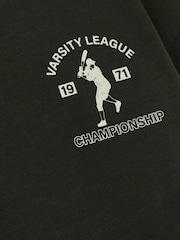 أخضر غابات - تيشرت Zito من القطن بشعار Varsity-League من Reiss - صورة 4 من 4