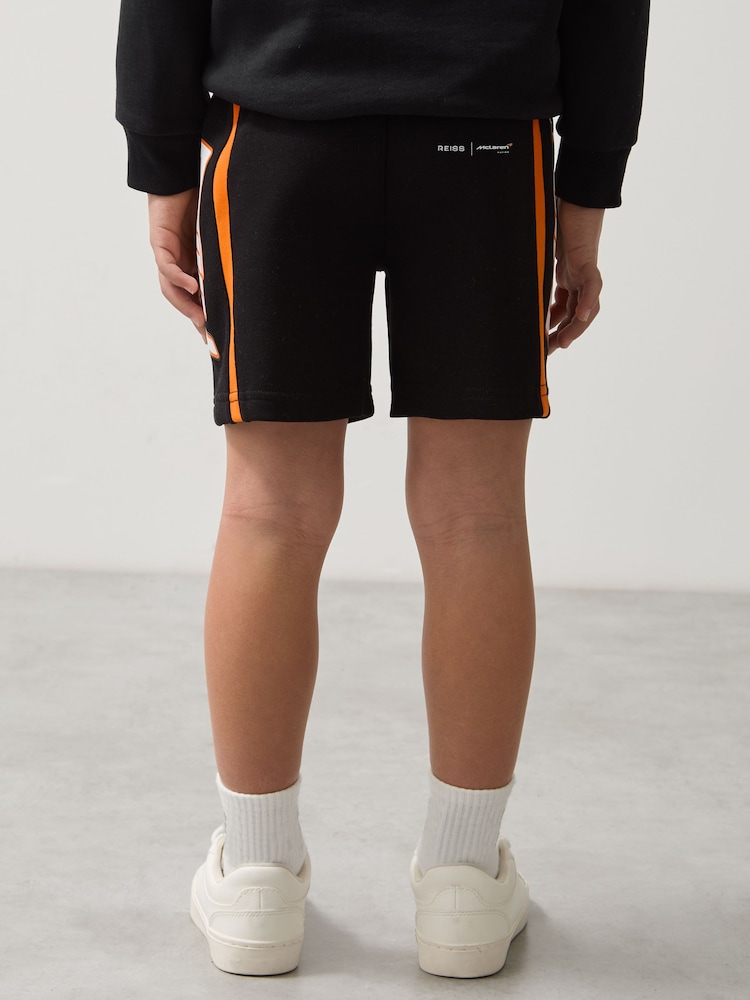 Reiss Black/Orange Ride 9-13 yrs Unisex Fit McLaren F1 Team Drawstring Shorts - Image 5 of 8