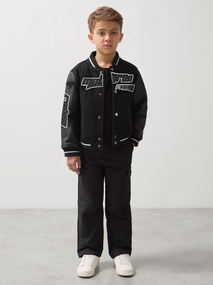 Reiss Black Circuit 9-13 yrs Unisex Fit McLaren F1 Team Bomber Jacket - Image 1 of 7