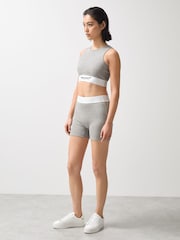 Reiss Grey Melange Cloud McLaren F1 Team Ribbed Cropped Vest - Image 4 of 7