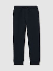 Reiss Navy Bow 9-13 yrs Cotton-Blend Ribbed Drawstring Joggers - Image 2 of 4