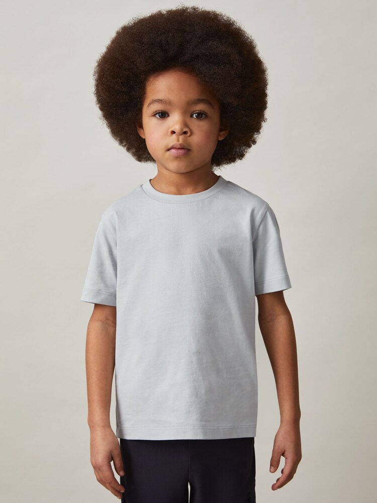 Reiss Mint Blue Honor 3-9 yrs Cotton Crew-Neck T-Shirt - Image 3 of 4