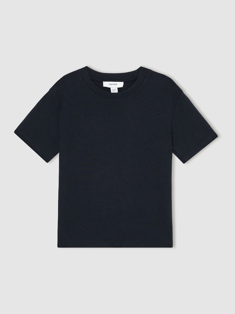 Reiss Navy Honor 3-9 yrs Cotton Crew-Neck T-Shirt - Image 2 of 4