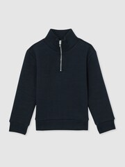 Reiss Ashby Cotton-Blend Half-Zip Funnel-Neck Jumper - Imagen 1 de 4
