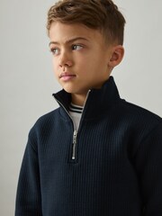 Reiss Ashby Cotton-Blend Half-Zip Funnel-Neck Jumper - Imagen 2 de 4