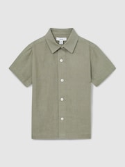 Reiss Thyme Green Holiday Short-Sleeve Shirt - Image 2 of 4