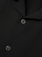 أسود - قميص مزركش بياقة كوبان Hunt من Reiss - صورة 4 من 4