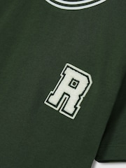 Reiss Green Palmers 3-9 yrs Letter Patch 100% Cotton T-Shirt - Image 4 of 4