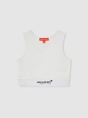 Reiss White Cloud McLaren F1 Team Ribbed Cropped Vest - Image 2 of 6