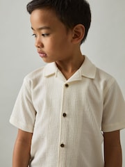 Off White - قميص مزركش بياقة كوبان Hunt من Reiss - صورة 1 من 4