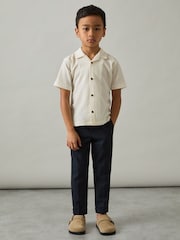 Off White - قميص مزركش بياقة كوبان Hunt من Reiss - صورة 3 من 4