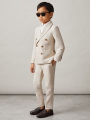 Reiss Stone Belmont 3-9 yrs Slim-Fit Trousers With Wool - Image 1 of 4