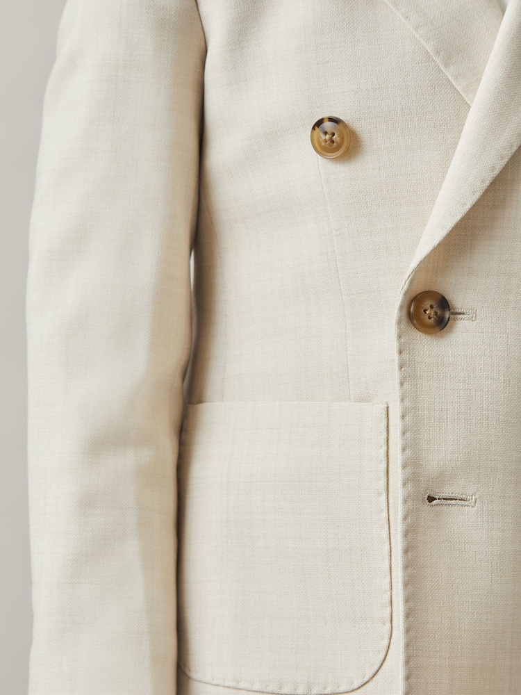 Reiss Belmont Double-Breasted Textured Blazer With Wool - Image 3 of 5