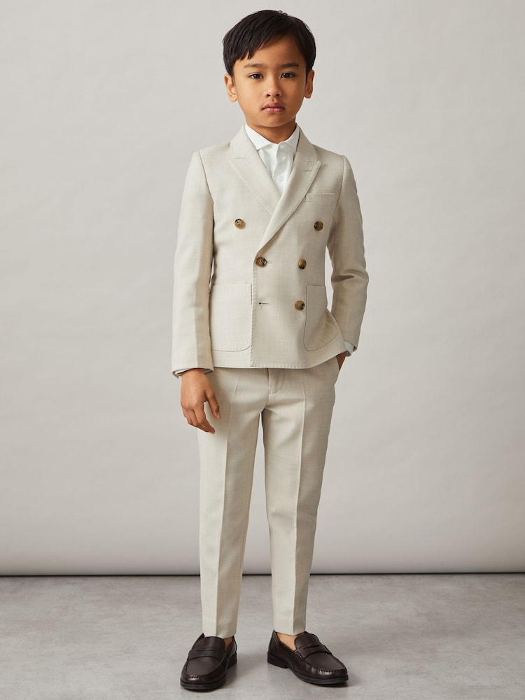 Reiss Belmont Double-Breasted Textured Blazer With Wool - Image 4 of 5