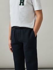 Reiss Navy Bow 13-14 yrs Cotton-Blend Ribbed Drawstring Joggers - Image 3 of 4