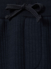 Reiss Navy Bow 13-14 yrs Cotton-Blend Ribbed Drawstring Joggers - Image 4 of 4