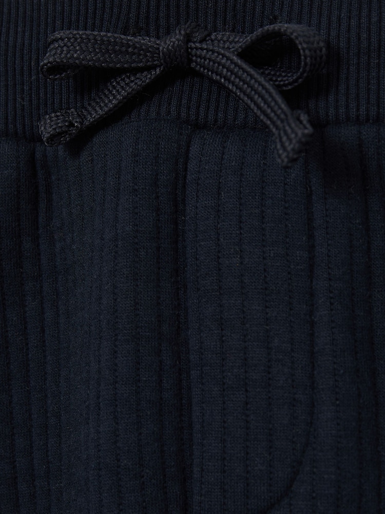 Reiss Navy Bow 13-14 yrs Cotton-Blend Ribbed Drawstring Joggers - Image 4 of 4