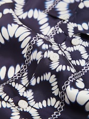 Reiss Blue Maki 9-13 yrs Abstract Print Cuban Collar Shirt - Image 4 of 4