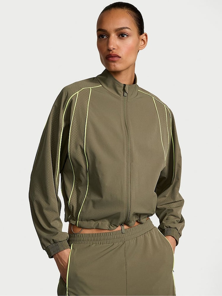 Victoria's Secret Desert Cactus Green ActiveFlex Full Zip Jacket - Image 1 of 3
