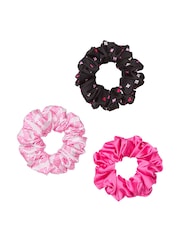 Victoria's Secret PINK Pink and Black 3 Pack Scrunchie Set - Image 1 of 1