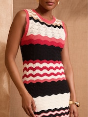 Love & Roses Multi Halter Neck Tie Waist Midi Dress - Image 2 of 4