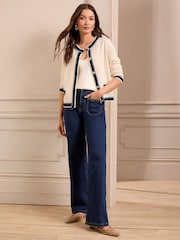 Love & Roses Ivory Tipped Gold Button Cardigan - Image 3 of 4