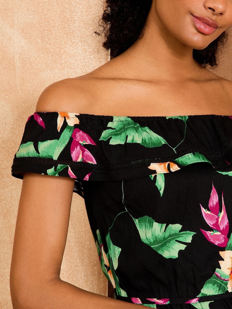 Love & Roses Bardot Ruffle Mini Dress - Imagen 2 de 4