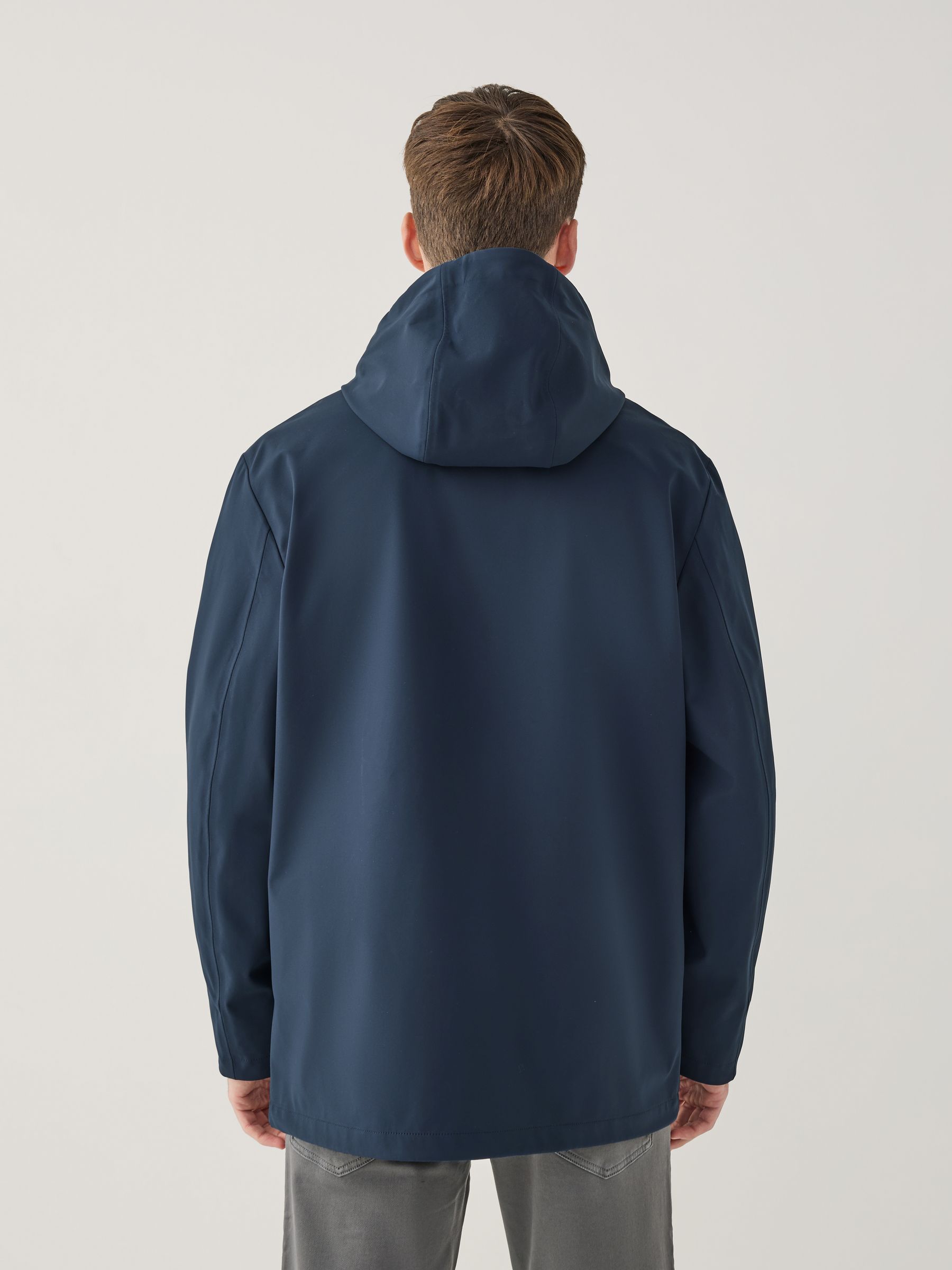 Buy Navy Regular Fit Drytech Waterproof Hooded Coat with Taped