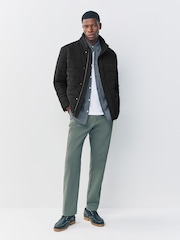 Black Quilted Shower Resistant Funnel Neck Jacket - Image 2 of 9