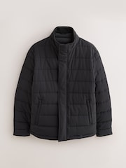 Black Quilted Shower Resistant Funnel Neck Jacket - Image 6 of 9