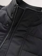 Black Quilted Shower Resistant Funnel Neck Jacket - Image 8 of 9