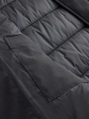 Black Quilted Shower Resistant Funnel Neck Jacket - Image 9 of 9