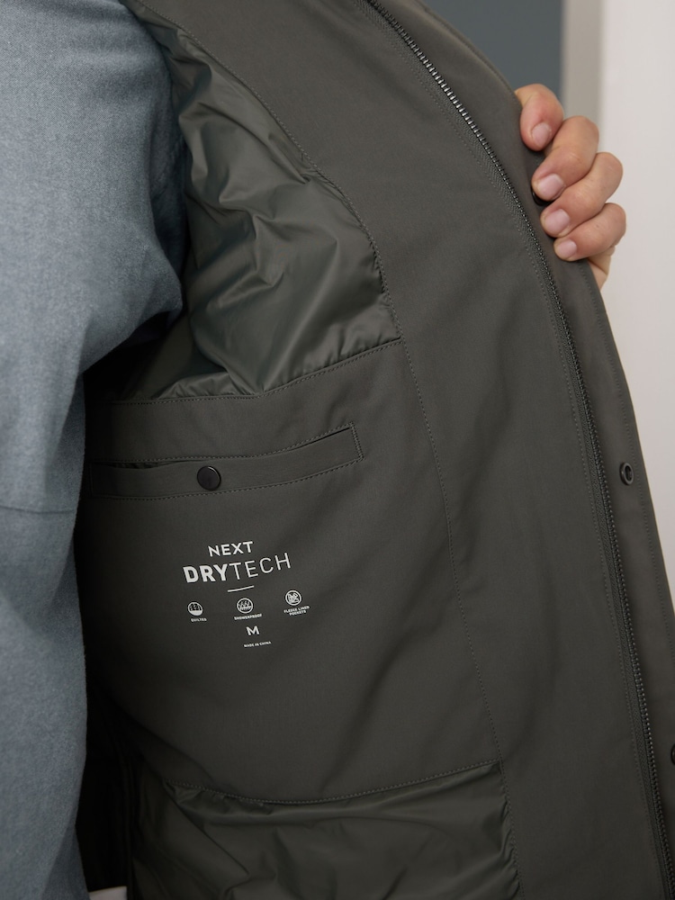 Green Quilted Shower Resistant Funnel Neck Jacket - Image 6 of 6 Green Quilted Shower Resistant Funnel Neck Jacket - Image 6 of 6