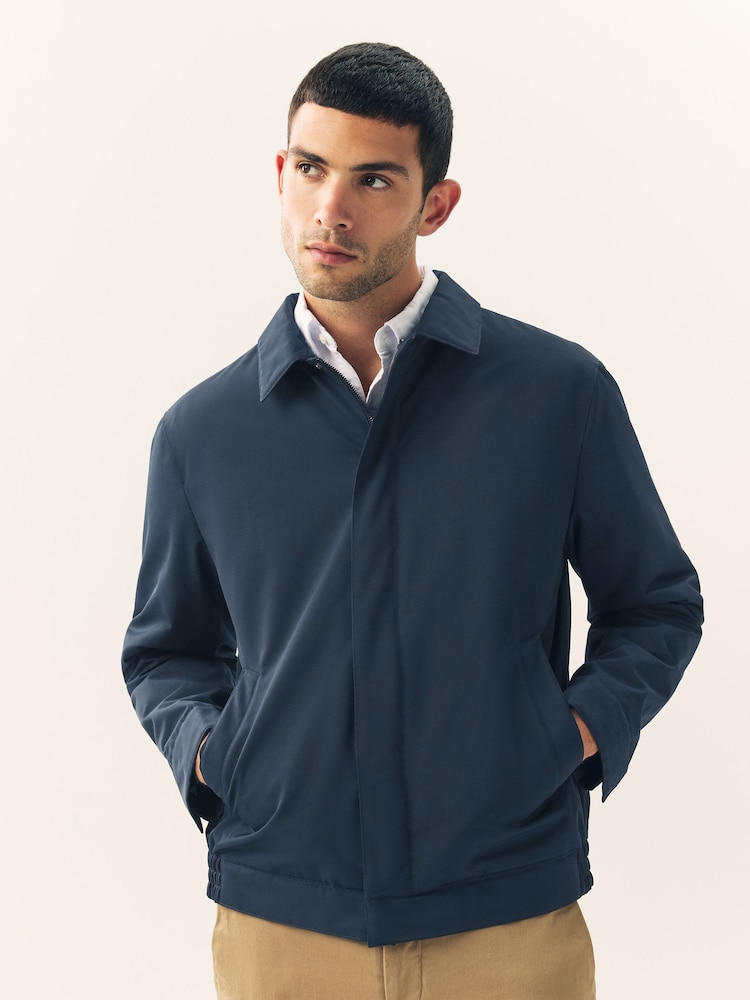 Navy Quilted Shower Resistant Jacket - Image 1 of 10