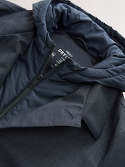 Navy Blue Quilted Shower Resistant Hooded Jacket - Image 9 of 10