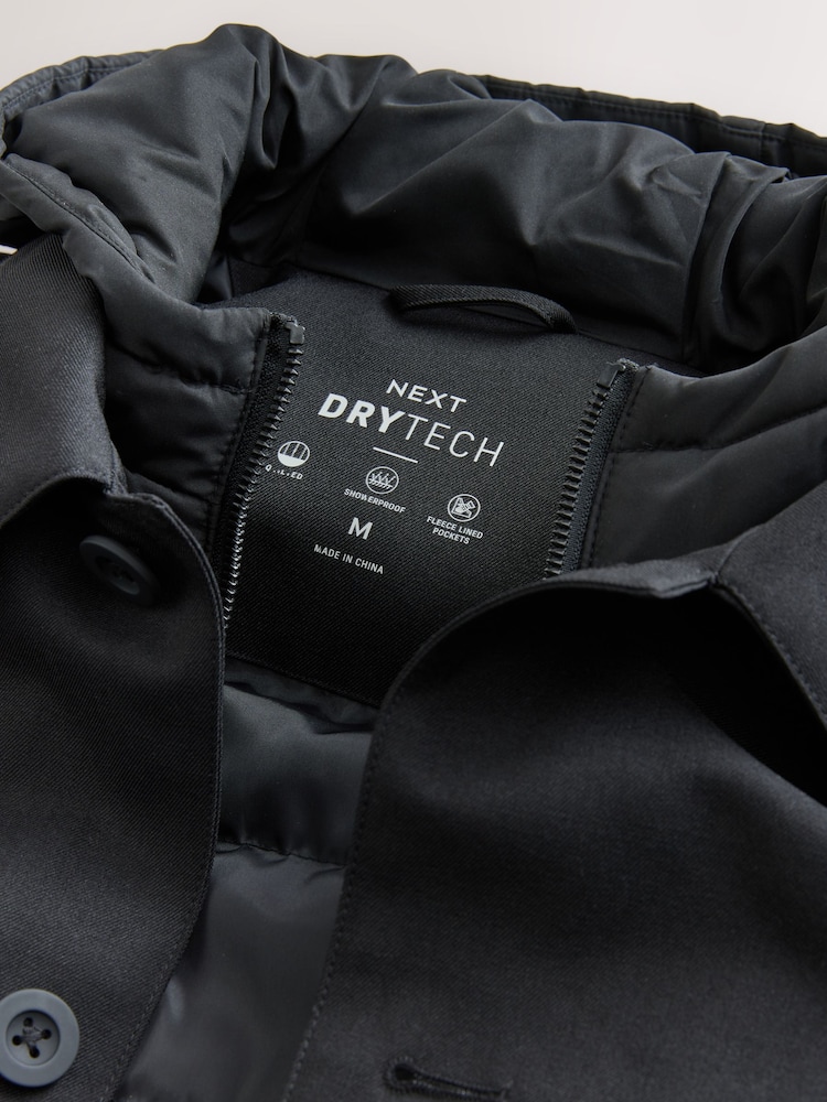 Black Quilted Shower Resistant Hooded Jacket - Image 12 of 12