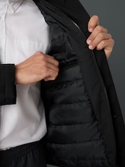 Black Quilted Shower Resistant Hooded Jacket - Image 6 of 12
