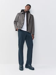 Grey Marl Quilted Shower Resistant Hooded Jacket - Image 2 of 9