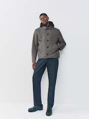 Grey Marl Quilted Shower Resistant Hooded Jacket - Image 3 of 9
