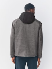 Grey Marl Quilted Shower Resistant Hooded Jacket - Image 4 of 9