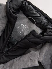Grey Marl Quilted Shower Resistant Hooded Jacket - Image 8 of 9